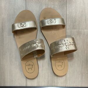 Jack rogers platinum gold flats